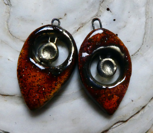 Ceramic Pointed Tear and Disc Earring Charms - Midas Gold