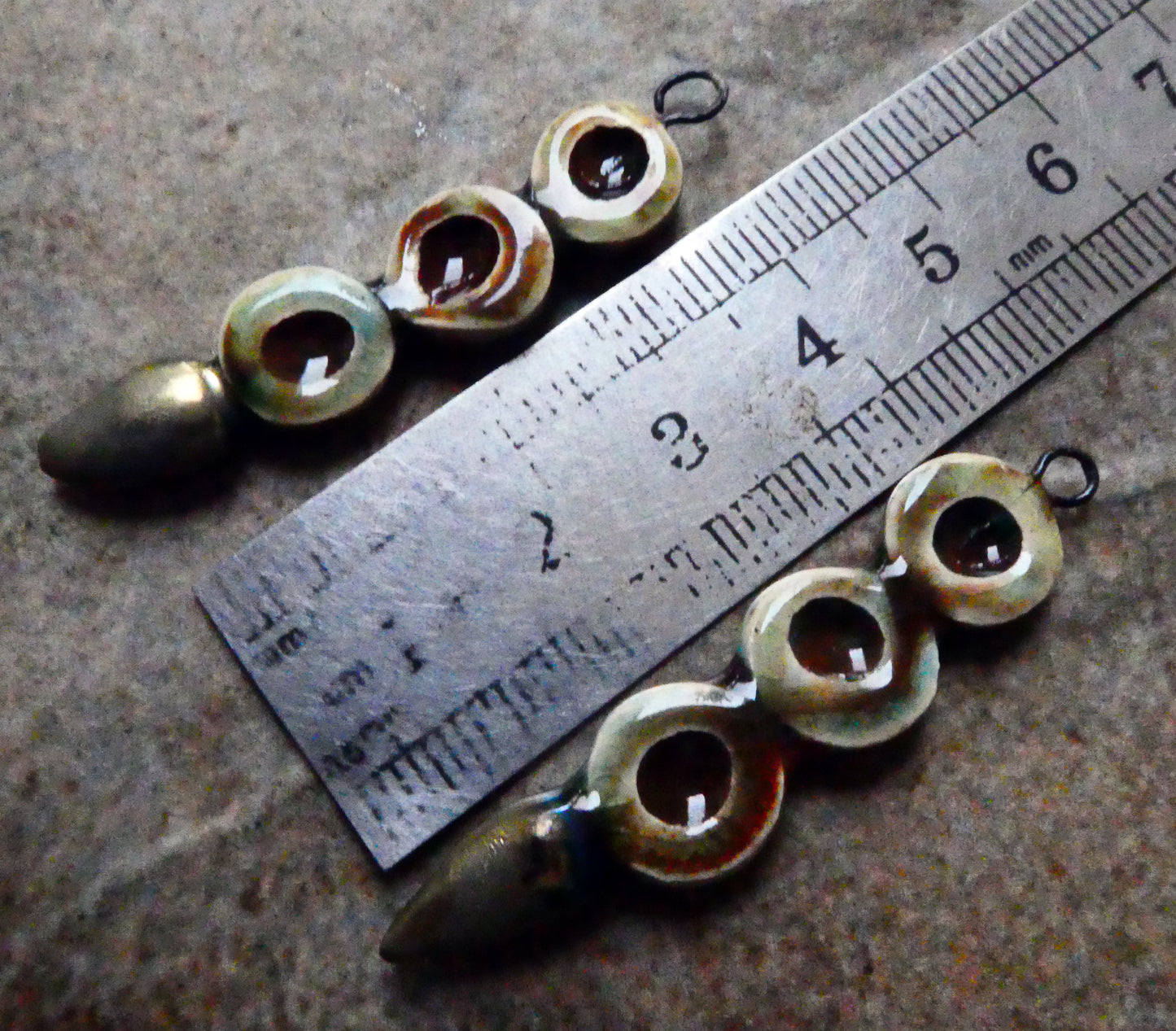 Ceramic Hoop Stack Earring Charms - Mocha Marble