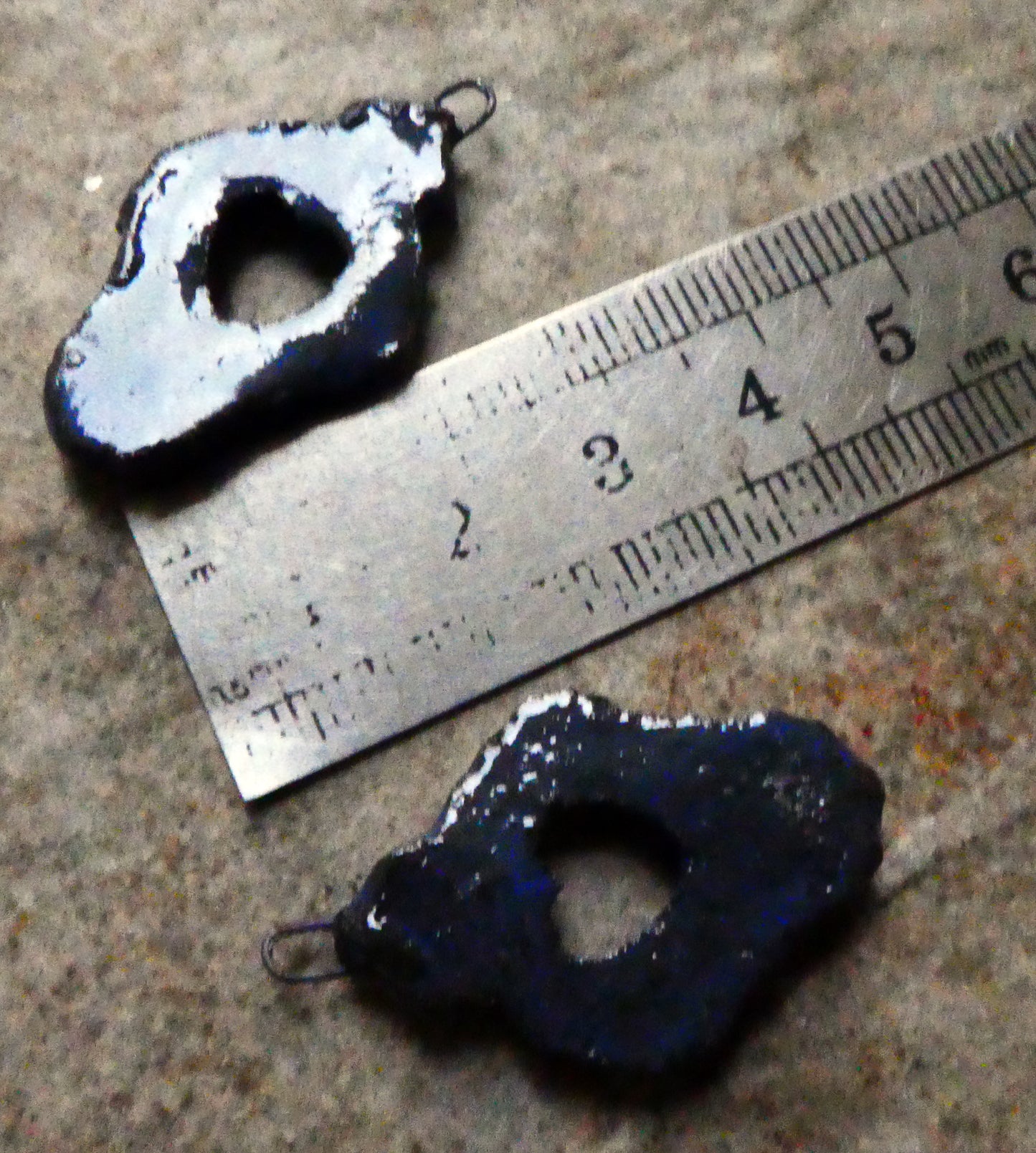 Ceramic Filligree Earring Charms - Pueblo Purple Black