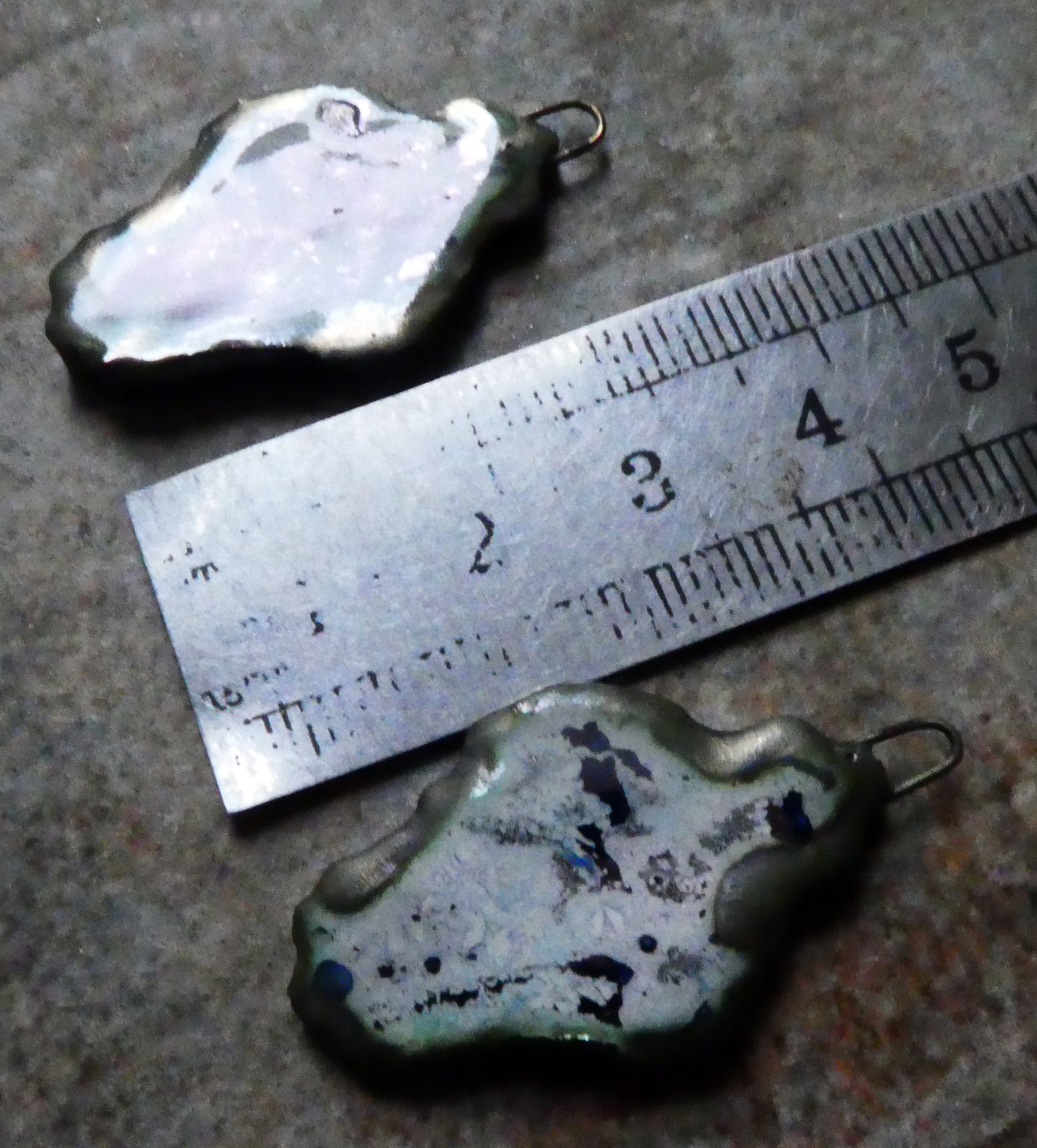 Ceramic Filligree Earring Charms -Galaxy Blue Lustre