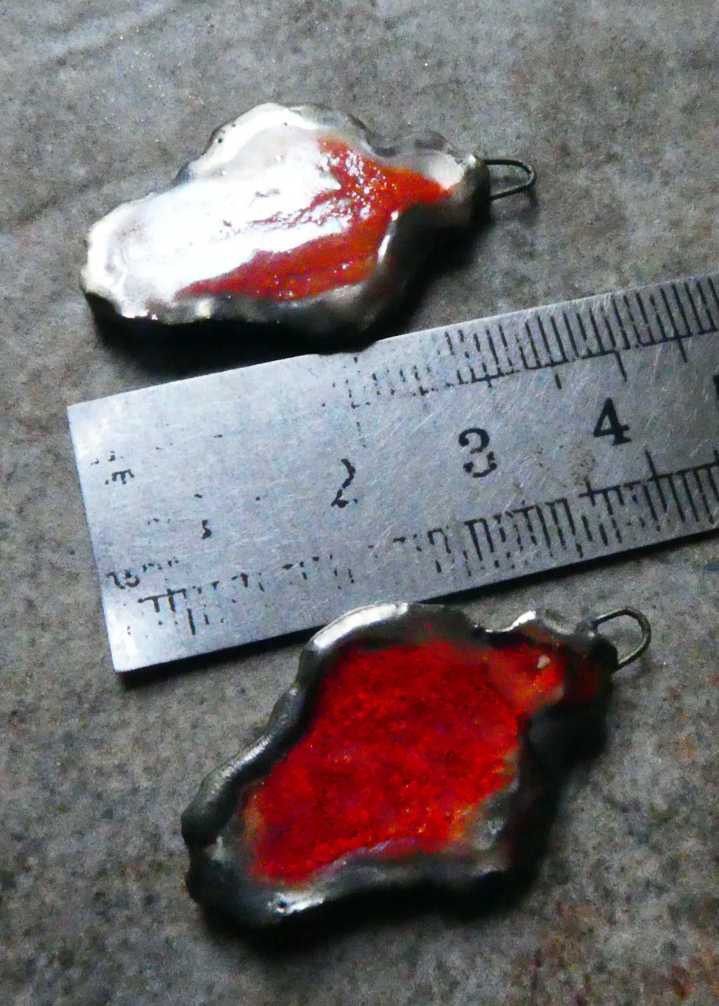 Ceramic Filligree Earring Charms -Amber Lustre