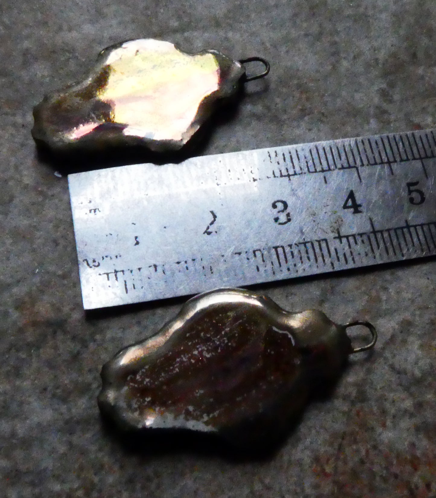 Ceramic Filligree Earring Charms -Bronze  Lustre