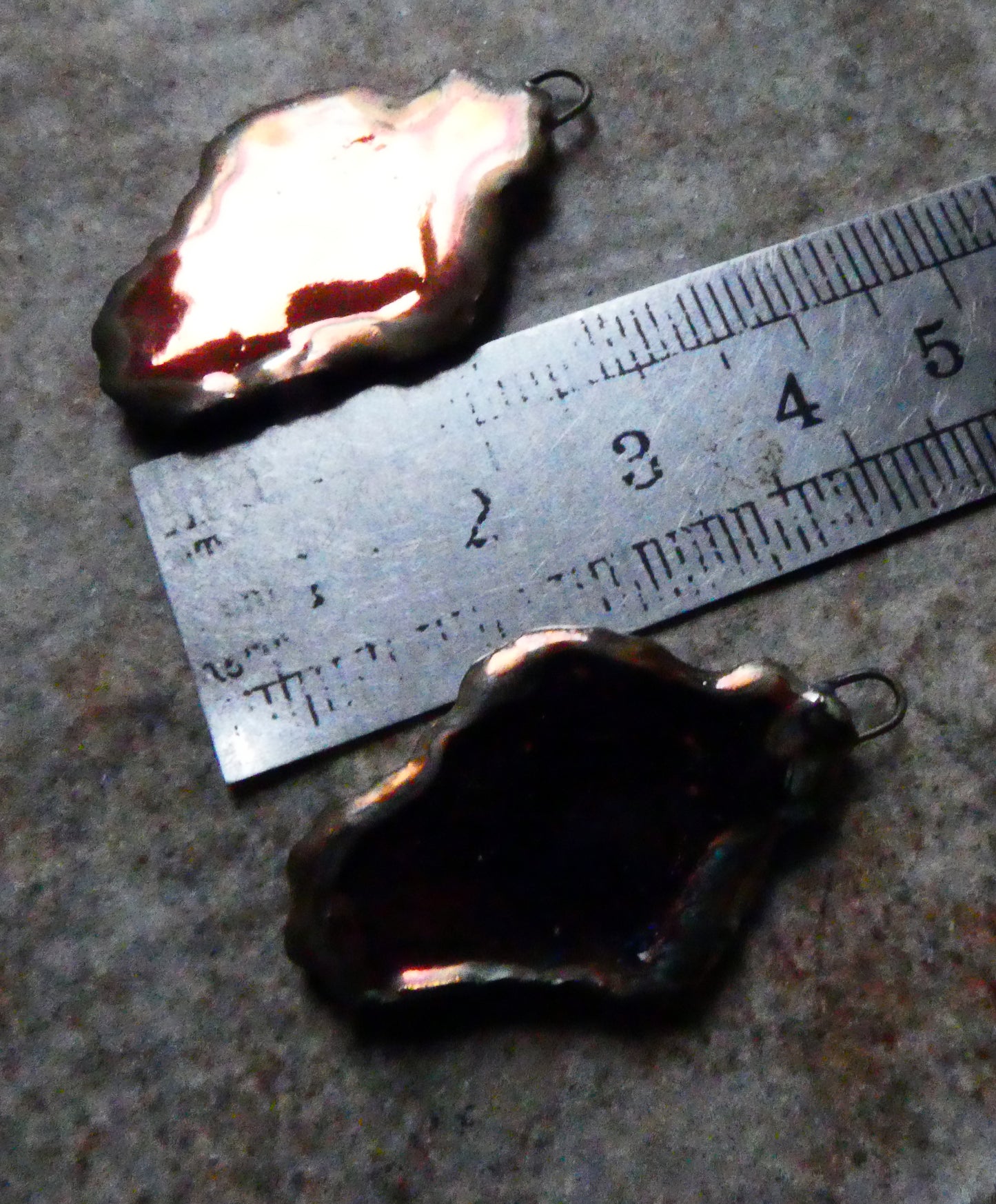 Ceramic Filligree Earring Charms -Copper Lustre