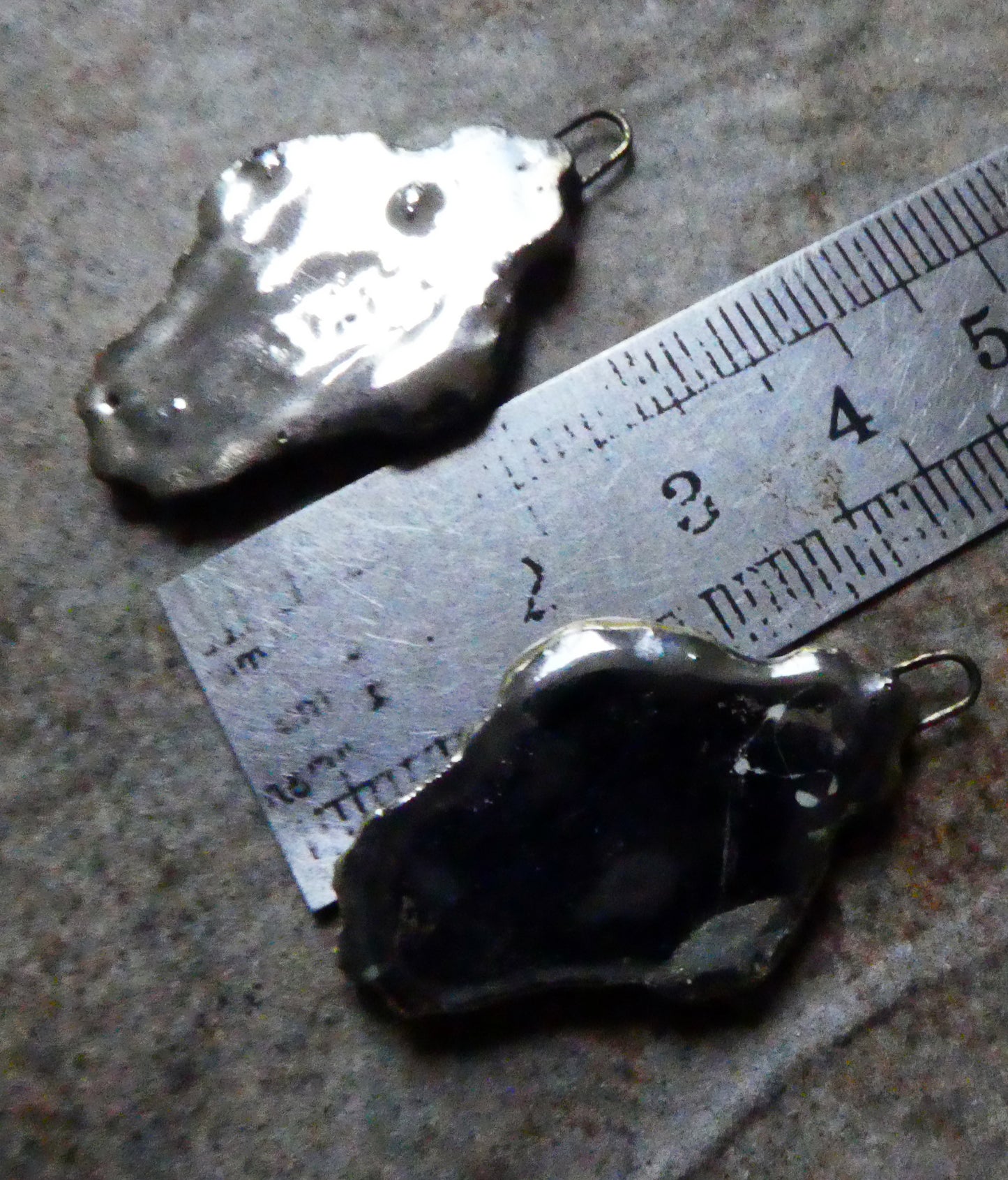 Ceramic Filligree Earring Charms -Platinum Lustre