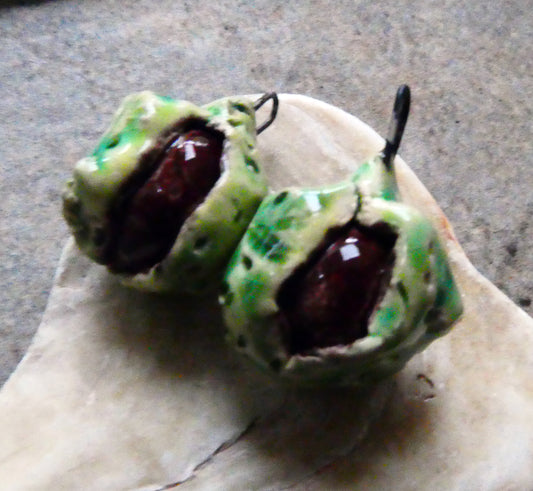 Ceramic Conker Earring Charms