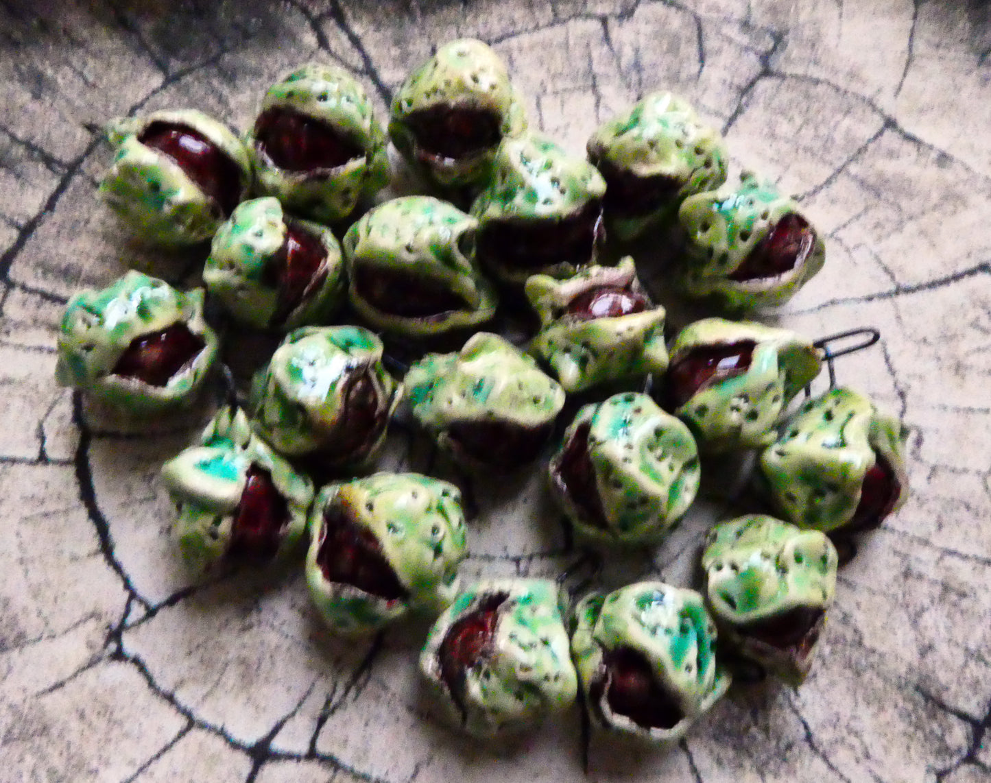Ceramic Conker Earring Charms