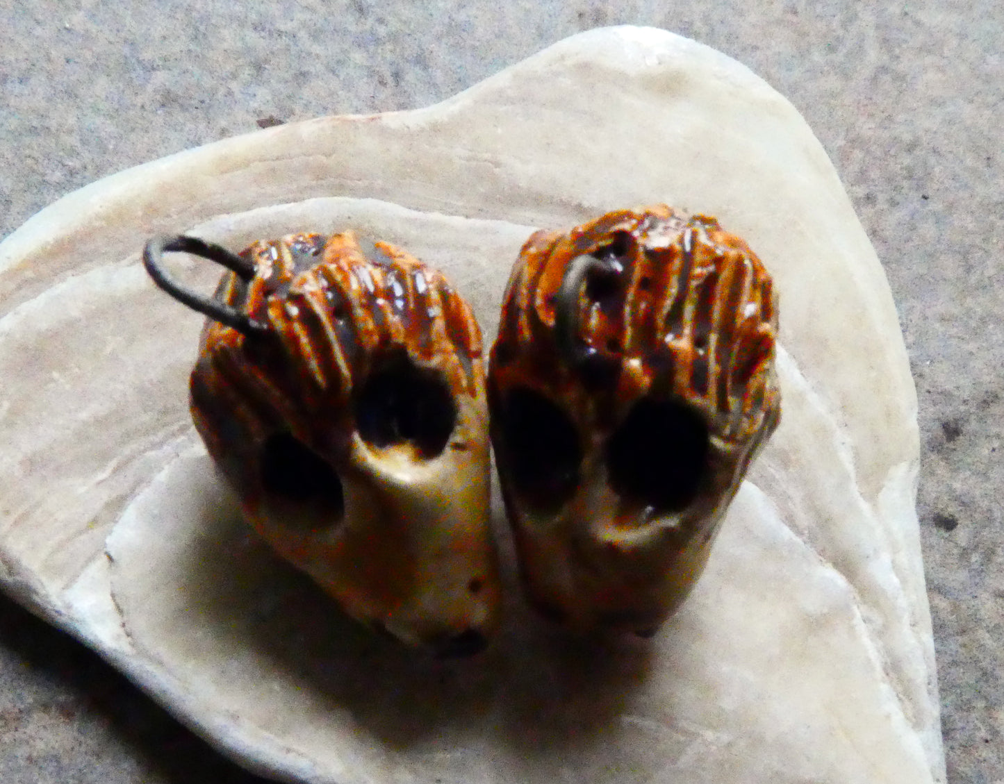 Ceramic Hedgehog Earring Connectors
