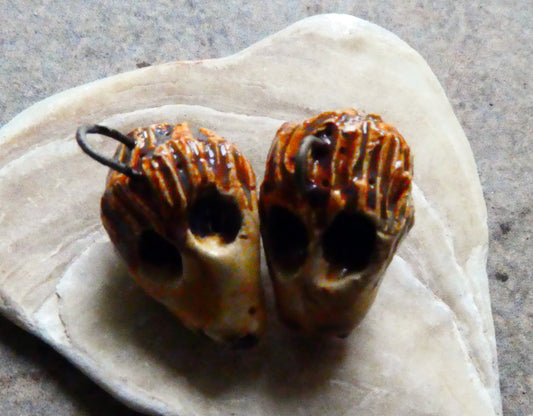 Ceramic Hedgehog Earring Connectors