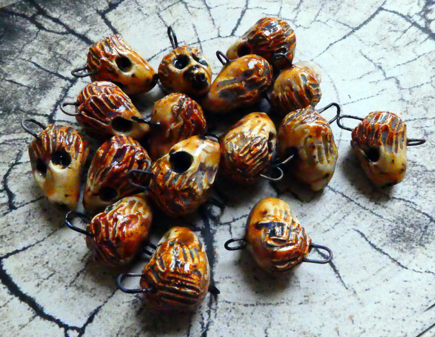 Ceramic Hedgehog Earring Connectors