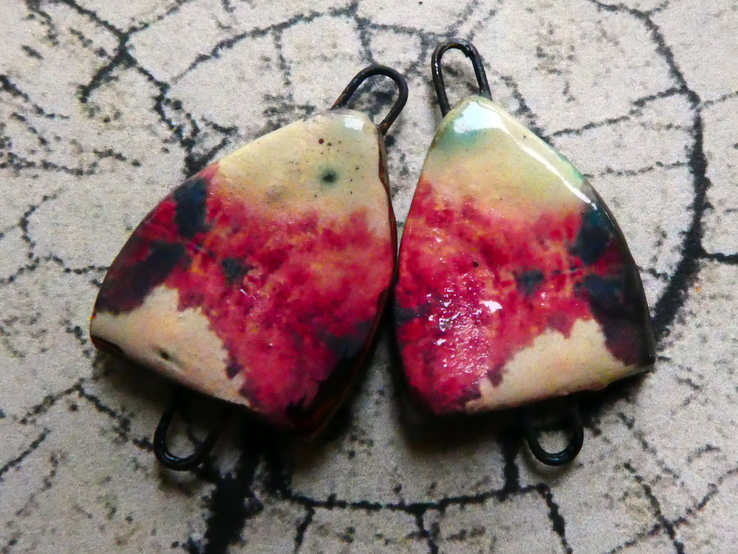 Ceramic Autumn Scenes Earring Connectors #3