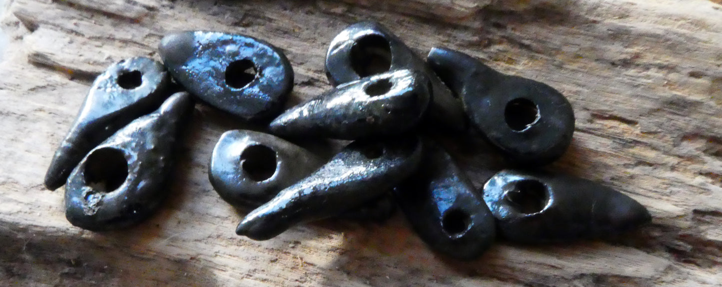 Ceramic Skinny Raku Irregular Pointy Shard Earring Charms