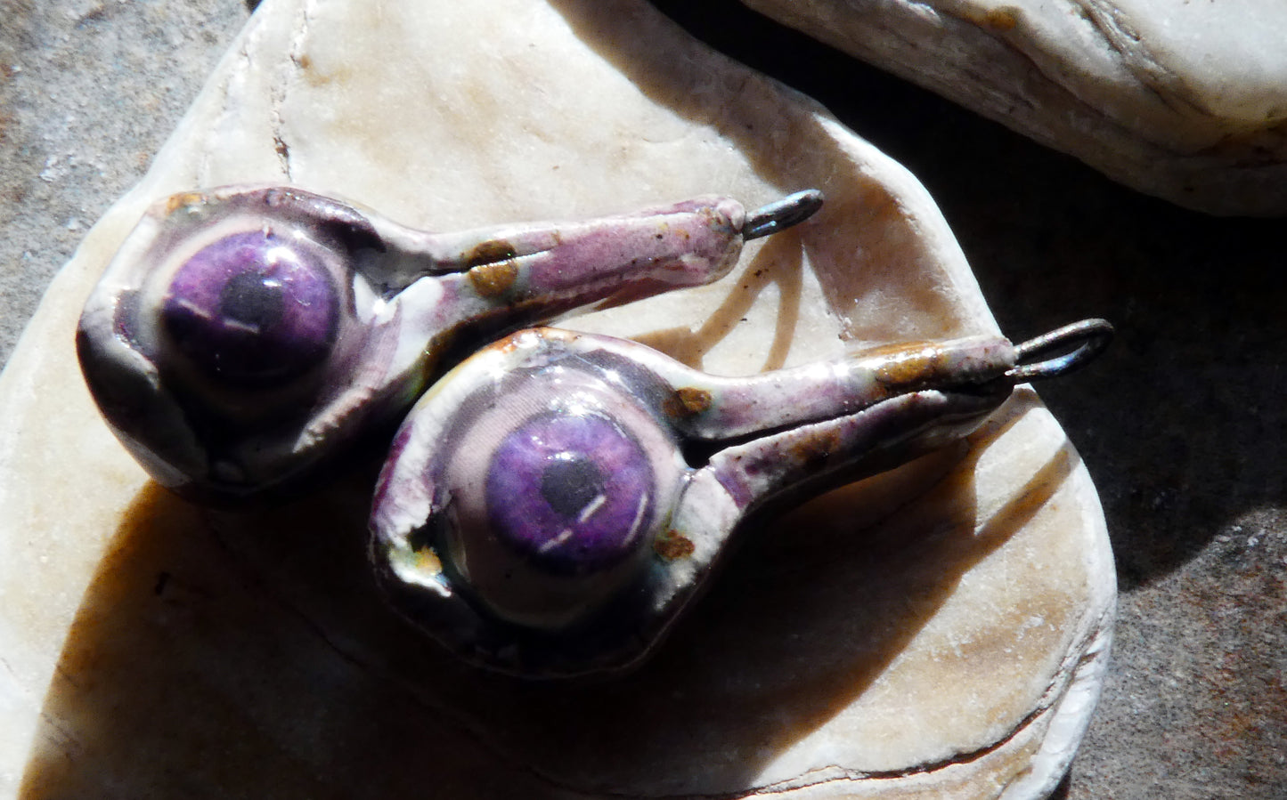 Ceramic Decal Eyes Earring Dangles #2