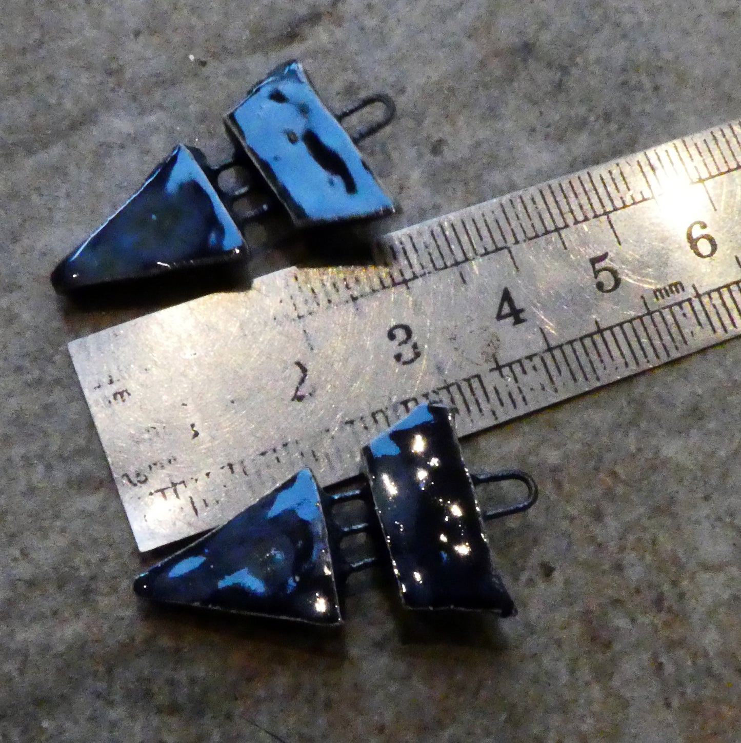 Ceramic Split Dagger Earring Charms - Obsidian