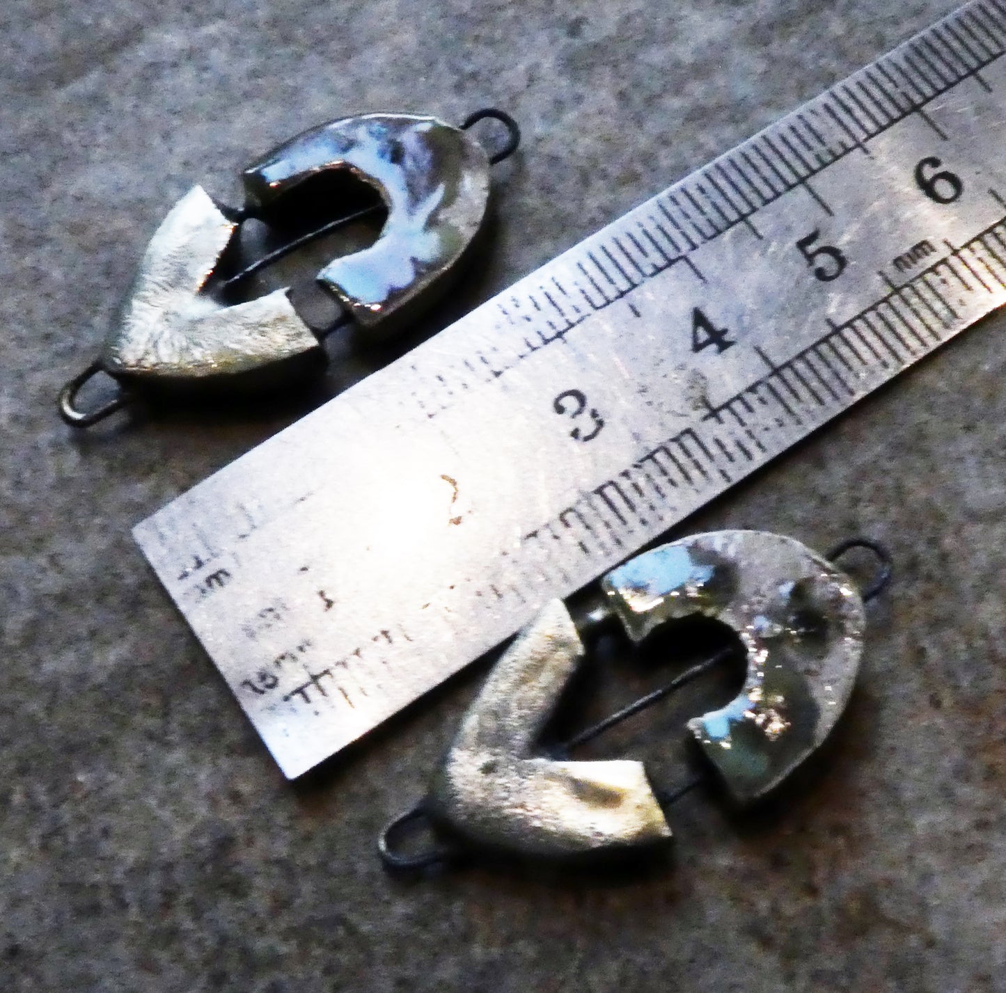 Ceramic Semi Circle and V Shaped Earring Connectors - Lilac Cosmos