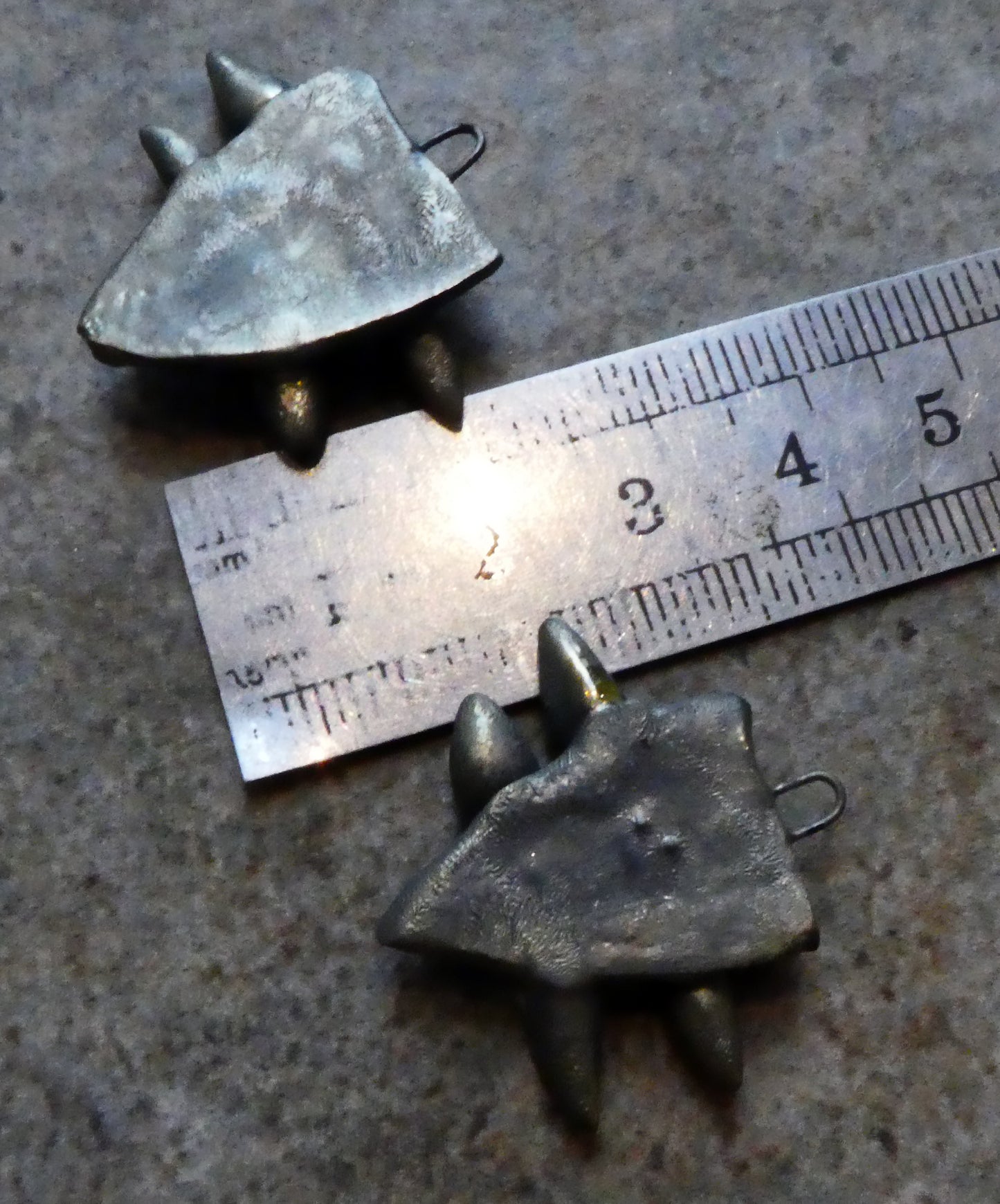 Ceramic Spear Shields Earring Charms - Dune