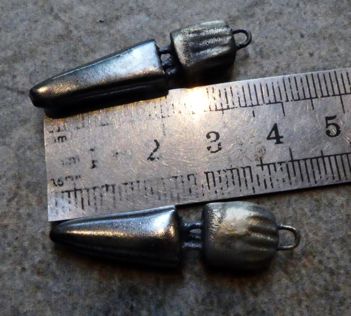 Ceramic Split Flat Spikes Earring Charms - Pewter