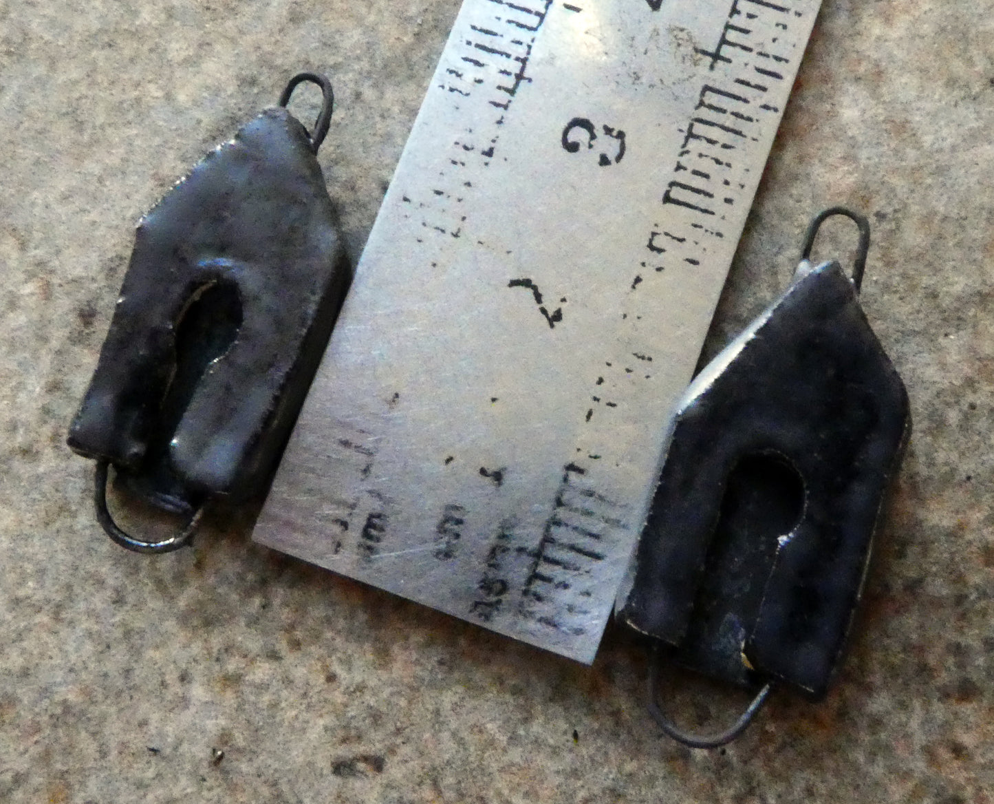 Ceramic Fortress Door Earring Connectors -Pewter