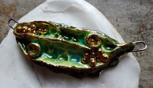 Ceramic Pinched Leaf Pendant