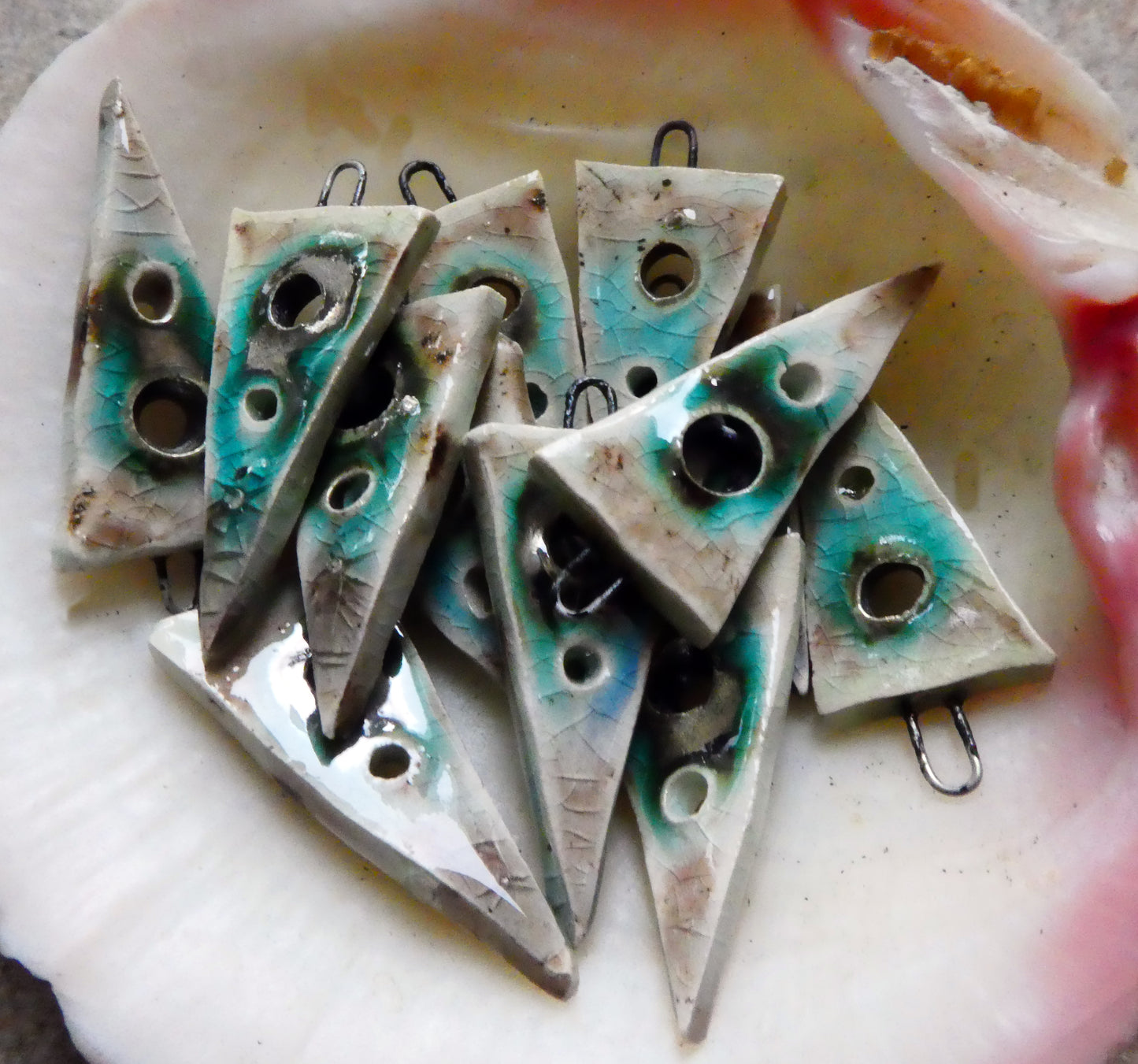 Ceramic Bronzy Dagger Earring Charms