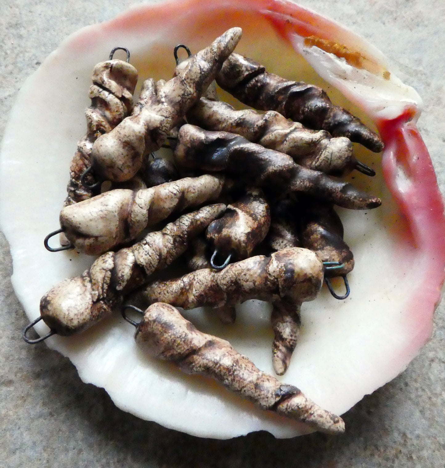 Ceramic Antelope Horn Earring Charms