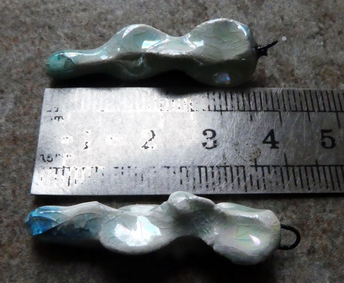 Porcelain Icicle Charms - Mother of Pearl Lustre