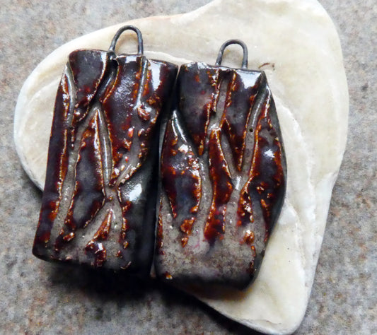 Ceramic Slate Wall Earring Charms - Volcanic Glow