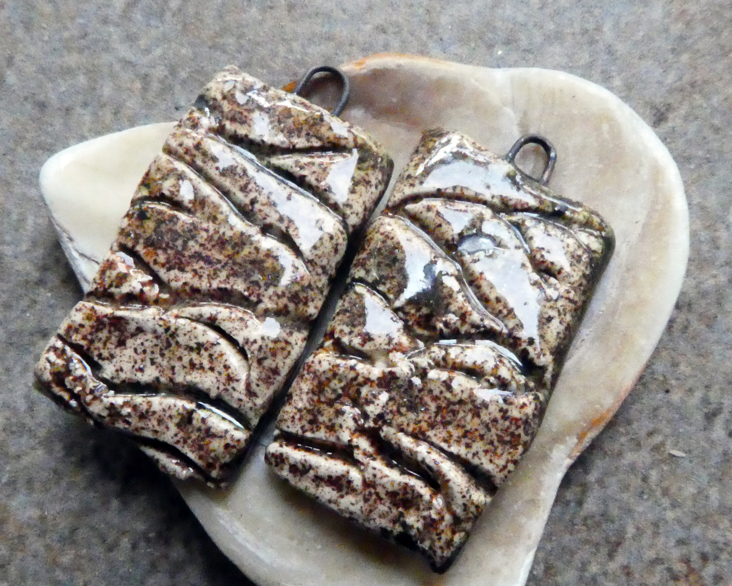 Ceramic Slate Wall Earring Charms #2 - Varan