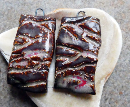 Ceramic Slate Wall Earring Charms #2 - Volcanic Glow