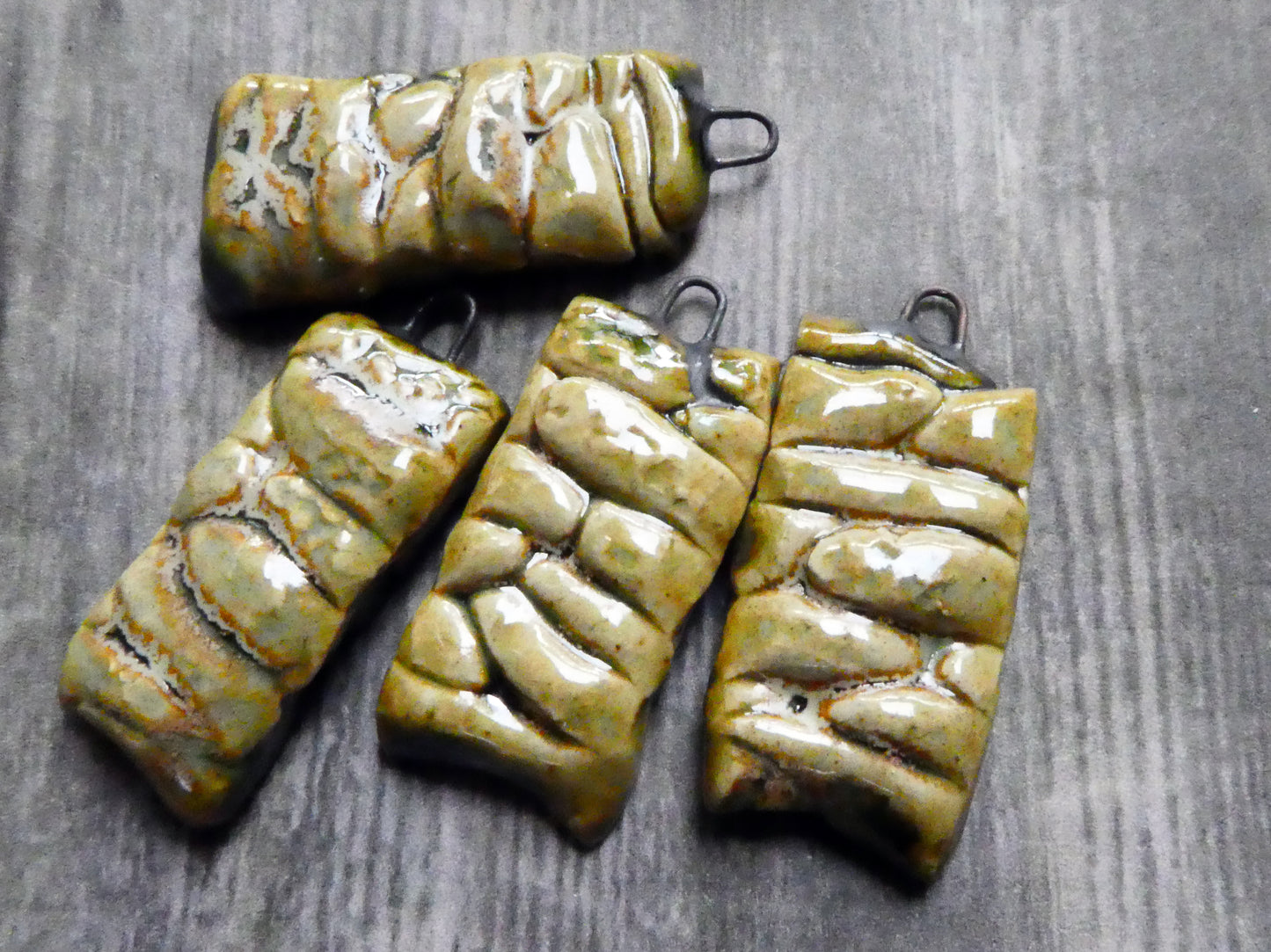 Ceramic Dry Stone Wall Earring Charms - Stone