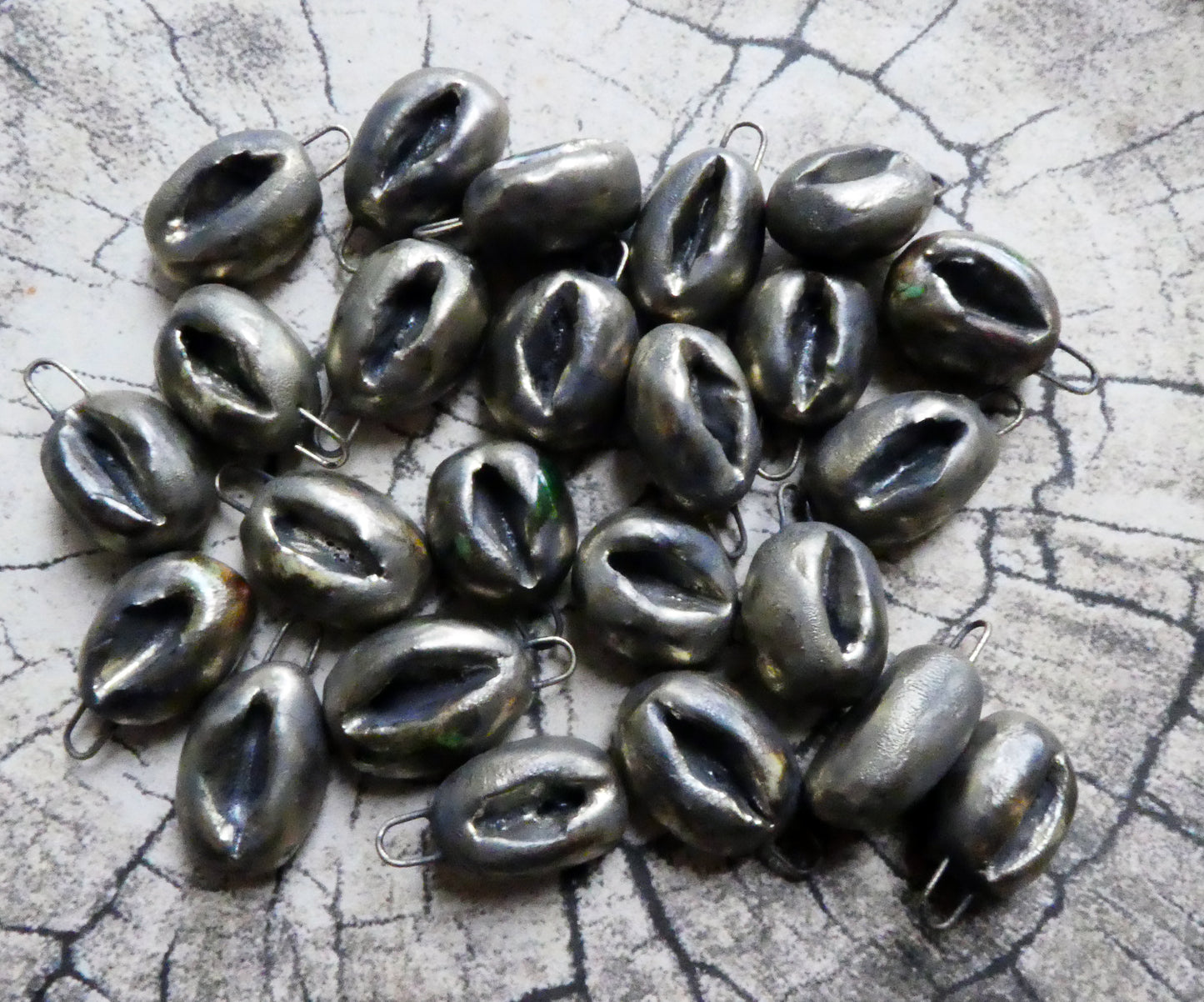 Ceramic Bronzy Coffee Bean Earring Charms