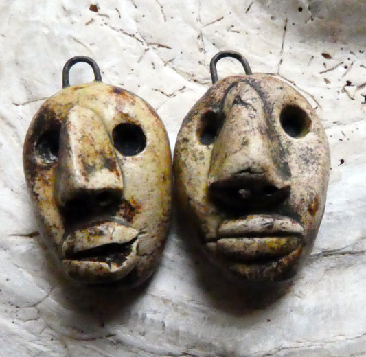 Ceramic Easter Island Heads Earring Charms