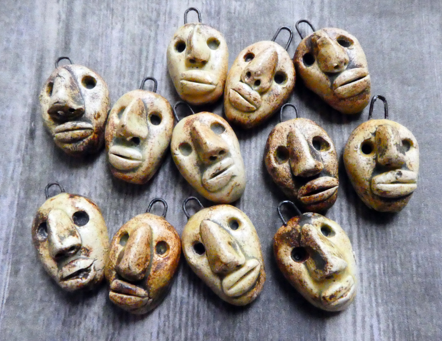 Ceramic Easter Island Heads Earring Charms
