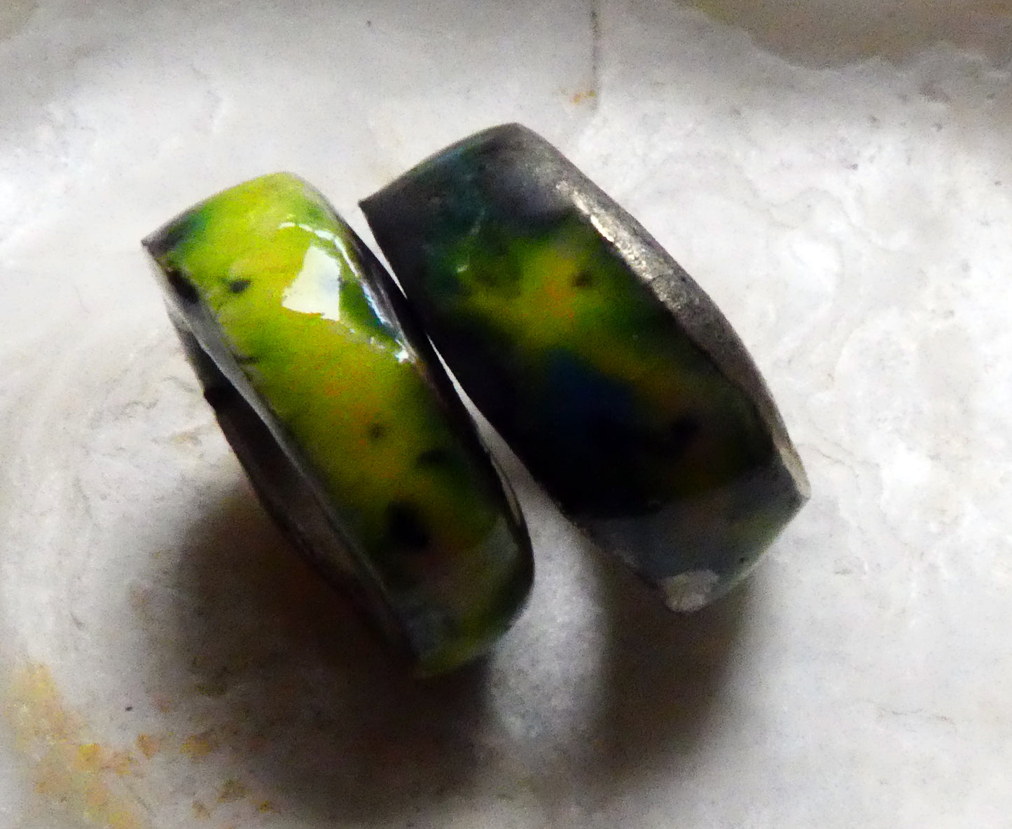 Ceramic Glazed Hoop Earring Charms - Mardi Gras