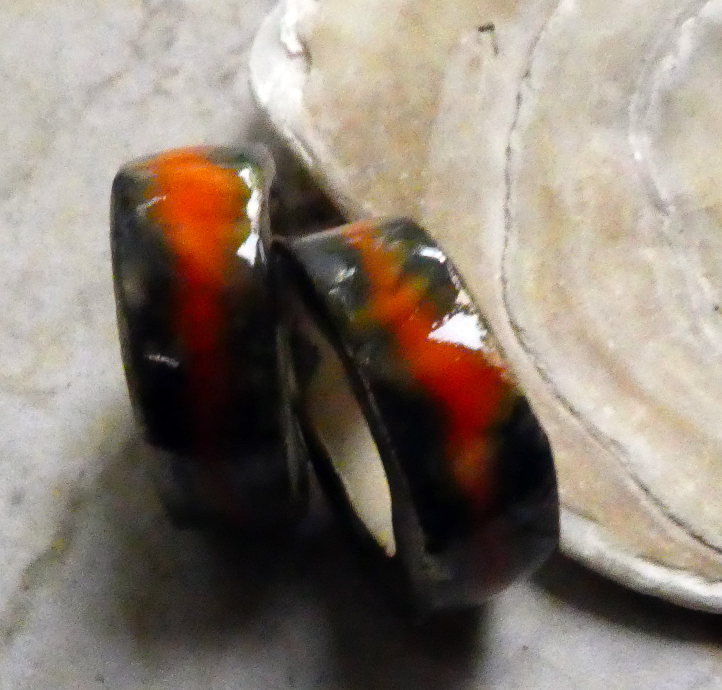 Ceramic Glazed Hoop Earring Charms -Wildfire