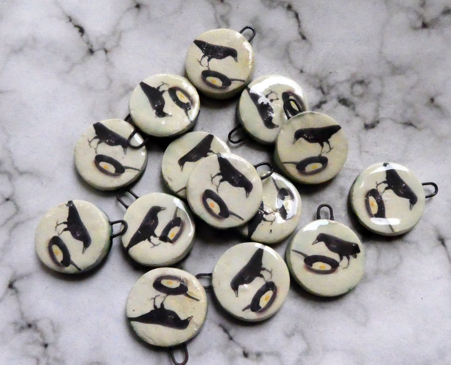 Ceramic Mother and Child Decal Earring Charms