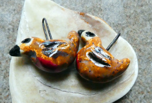 Ceramic Little Robin Earring Charms
