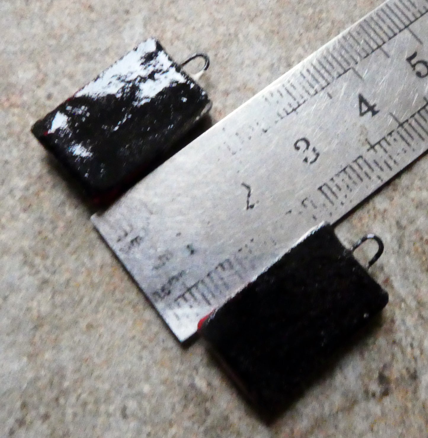 Ceramic Sgraffito Tablet Earring Charms#7