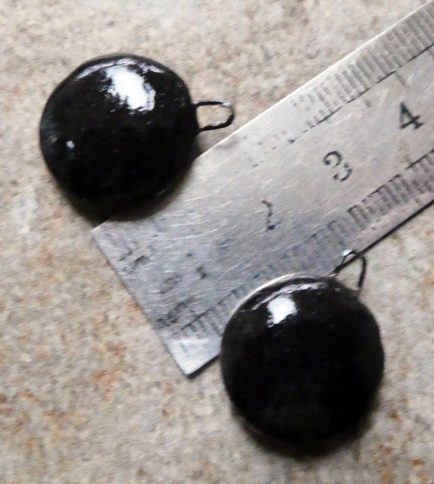 Ceramic Sgraffito Disc Earring Charms#12