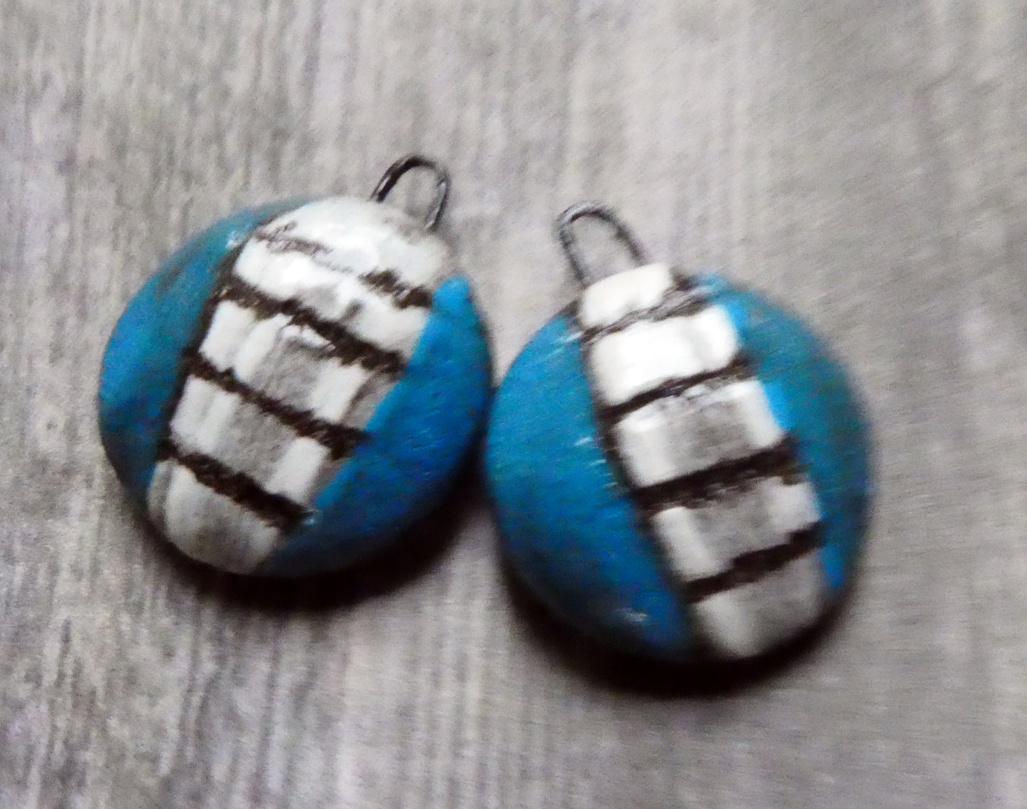 Ceramic Sgraffito Disc Earring Charms#16
