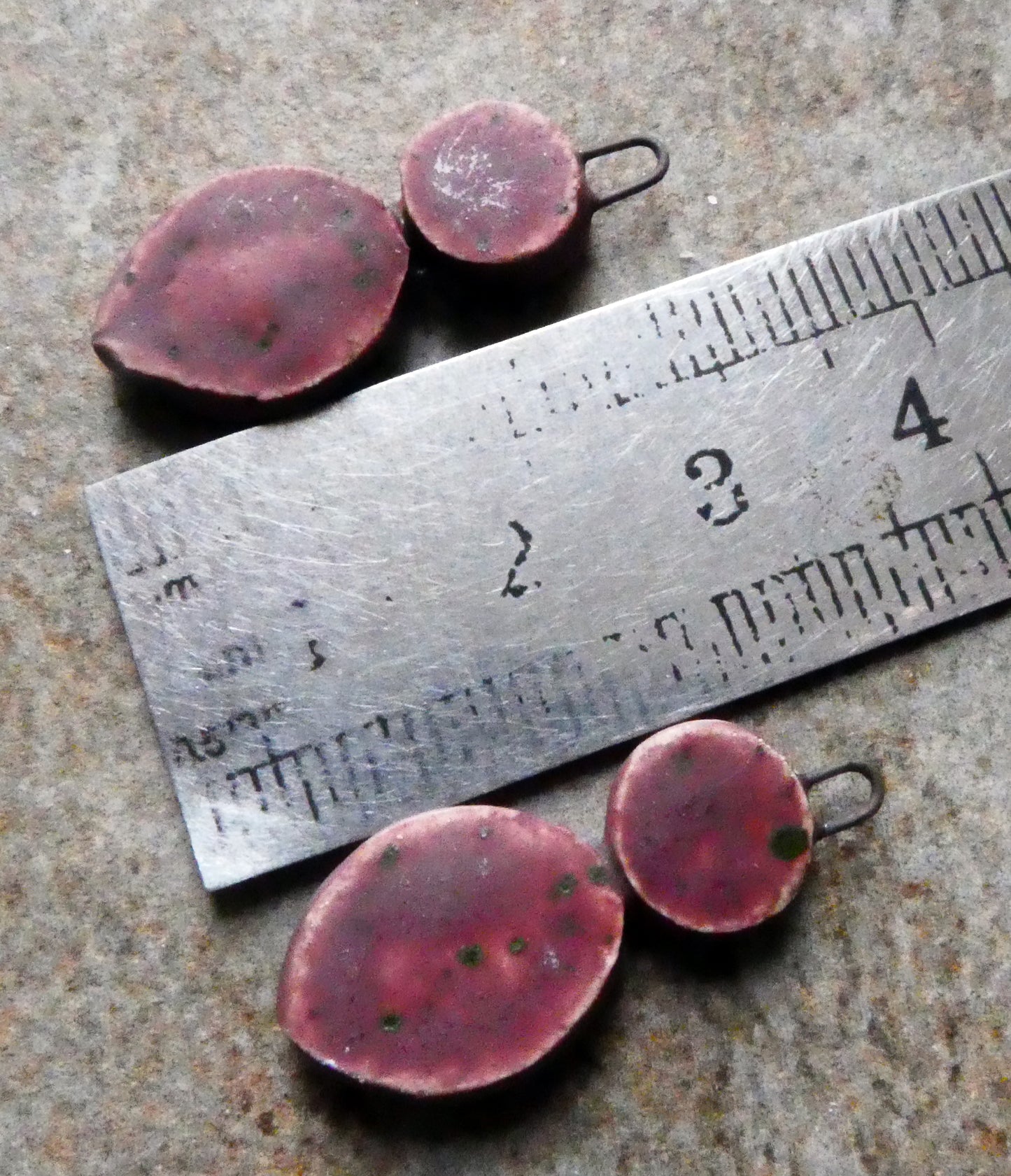 Ceramic Silver Pool Earring Charms - Damson