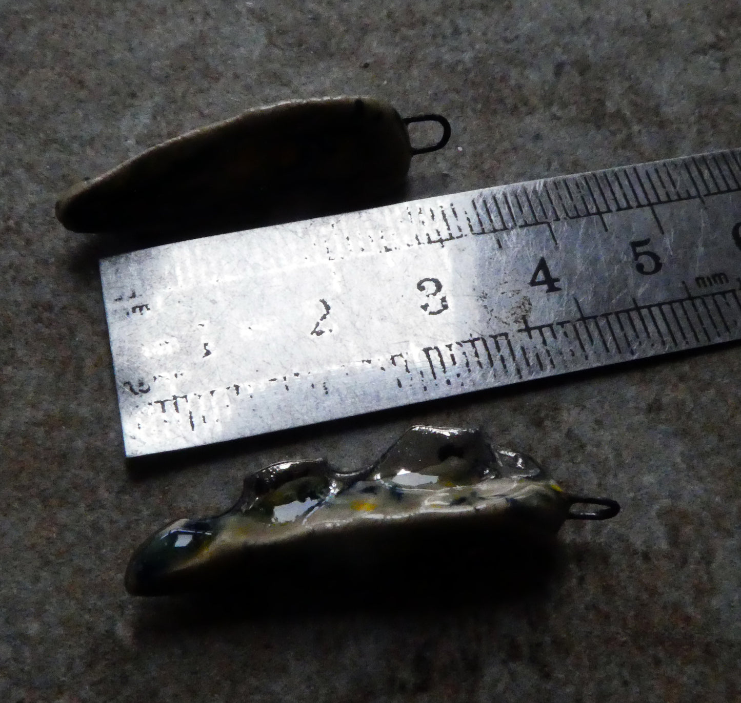 Ceramic Frilly Front Earring Charms - Fireflies