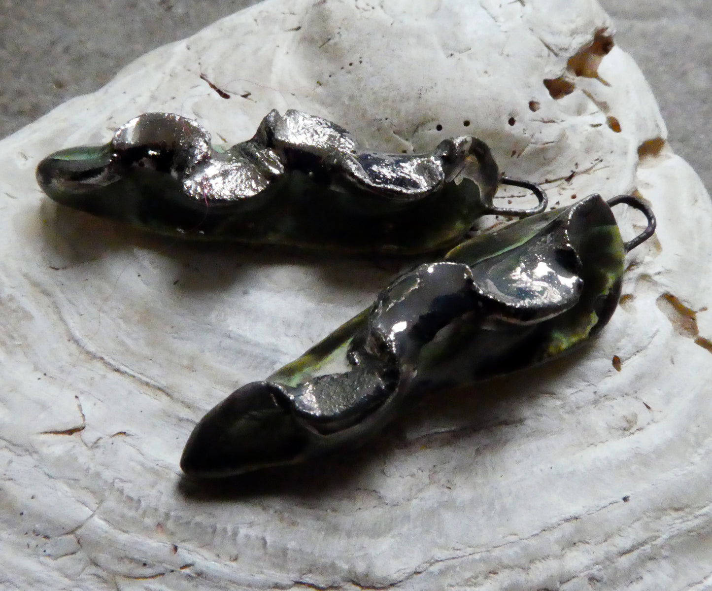 Ceramic Frilly Front Earring Charms - Supernova