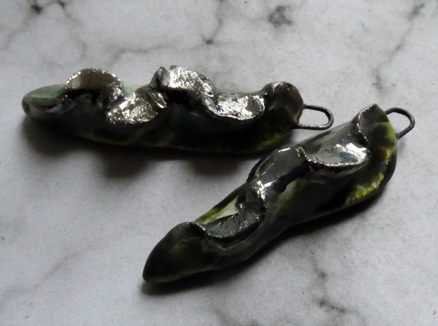 Ceramic Frilly Front Earring Charms - Supernova