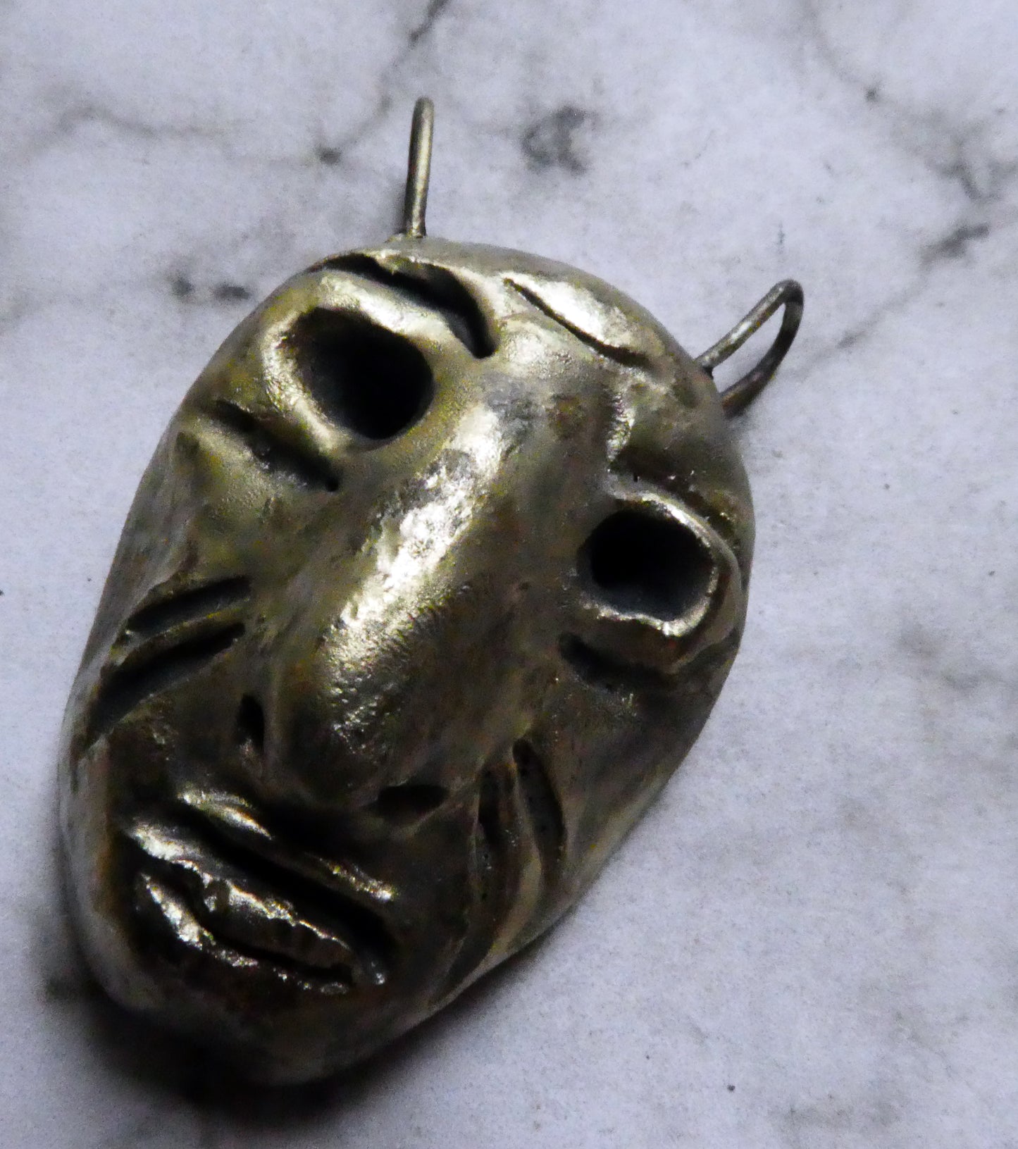 Ceramic Bronzed Head Pendant