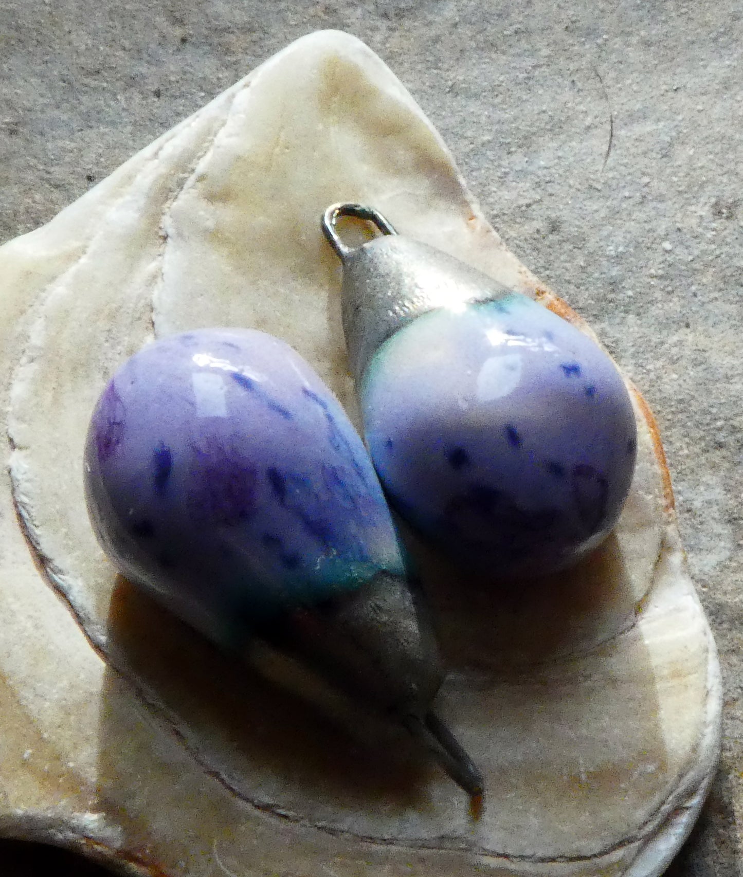 Ceramic Drops Earring Charms -Purple Reign