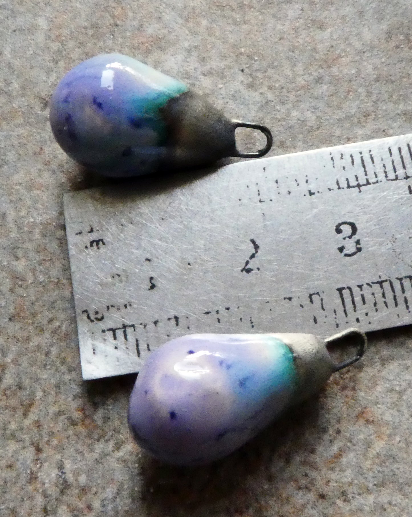 Ceramic Drops Earring Charms -Purple Reign