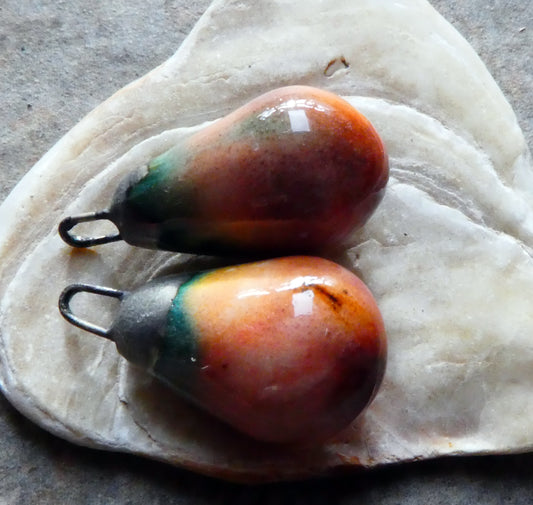 Ceramic Drops Earring Charms -Day Lily