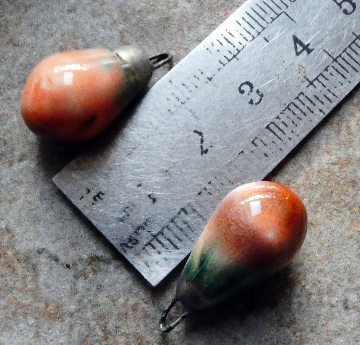 Ceramic Drops Earring Charms -Day Lily