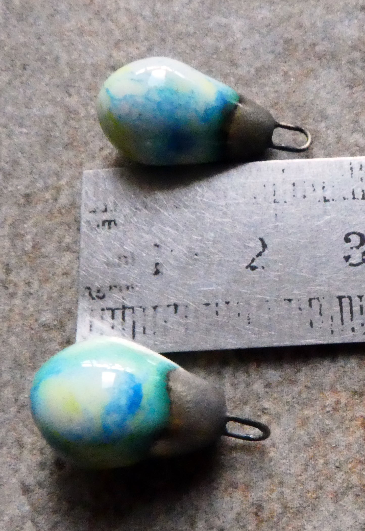 Ceramic Drops Earring Charms -Gogh Iris