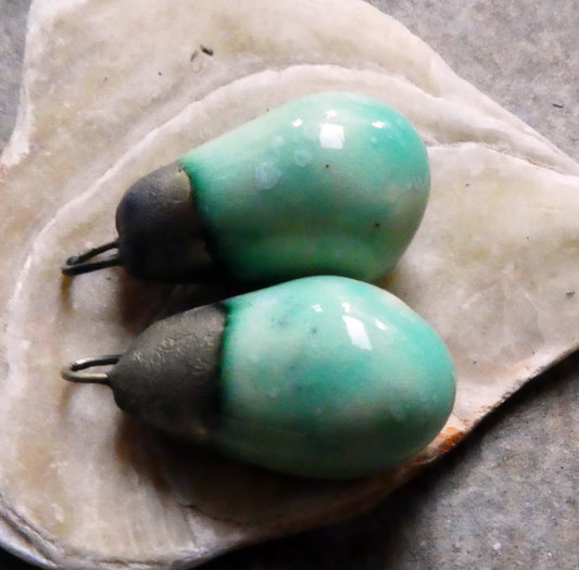 Ceramic Drops Earring Charms -Seafoam